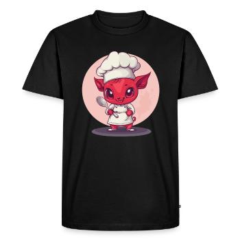 Devilish chef - Men's Premium Organic T-Shirt - black - Front - Nico (187cm)