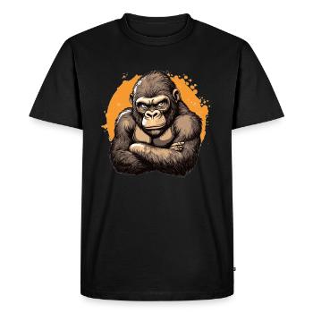 Gorille fort dans le style de la bande dessinée - T-shirt Premium bio Homme - noir - Devant - Nico (187cm)