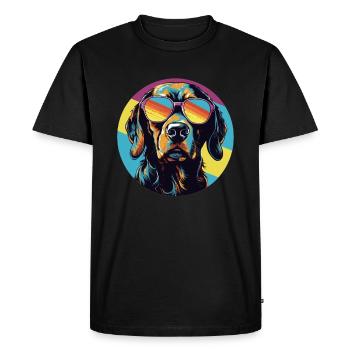 Chien cool avec des lunettes de soleil - T-shirt Premium bio Homme - noir - Devant - Nico (187cm)
