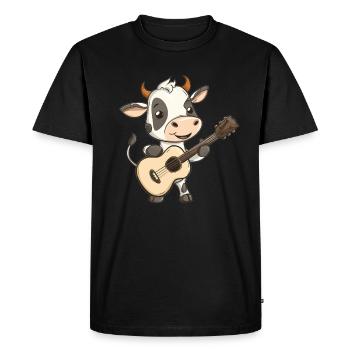 Guitar calf in action - Men's Premium Organic T-Shirt - black - Front - Nico (187cm)