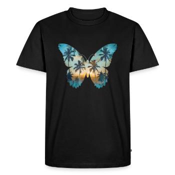 Palm Wing Butterfly - Men's Premium Organic T-Shirt - black - Front - Nico (187cm)