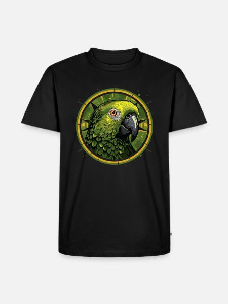 Green Parrot Head - Men's Premium Organic T-Shirt - black