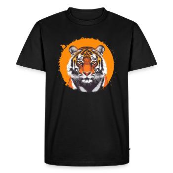 Tiger with a solar circle - Men's Premium Organic T-Shirt - black - Front - Nico (187cm)