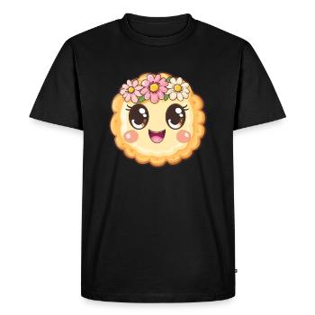 Biscuit de fortune avec des fleurs - T-shirt Premium bio Homme - noir - Devant - Nico (187cm)