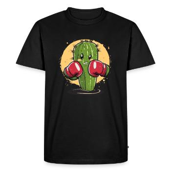 Box cactus with power - Men's Premium Organic T-Shirt - black - Front - Nico (187cm)