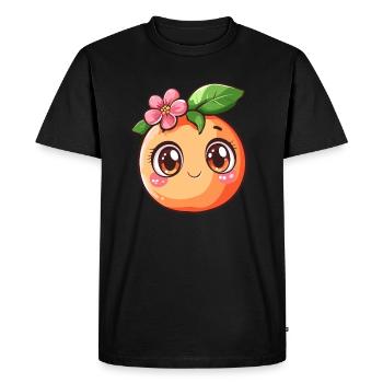 Pêche avec fleur - T-shirt Premium bio Homme - noir - Devant - Nico (187cm)