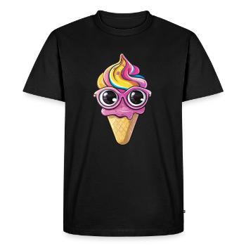 Glace avec des verres - T-shirt Premium bio Homme - noir - Devant - Nico (187cm)