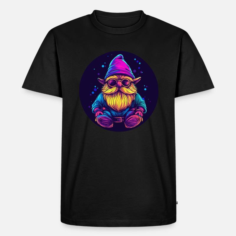 Hipster-Gartenzwerg - Männer Premium Bio T-Shirt - Schwarz
