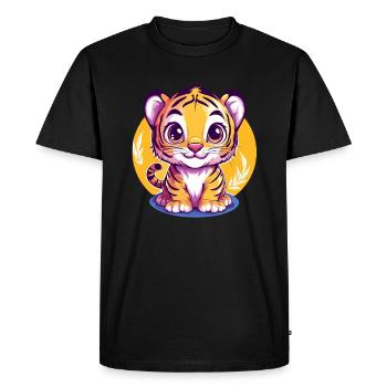 Cute tiger baby - Men's Premium Organic T-Shirt - black - Front - Nico (187cm)