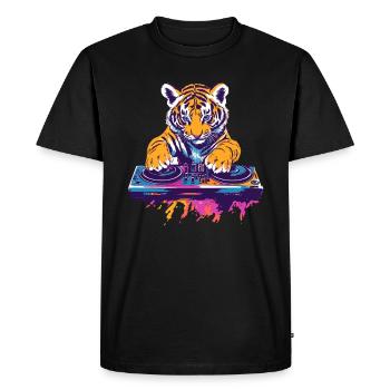 Tigerbaby as DJ - Men's Premium Organic T-Shirt - black - Front - Nico (187cm)