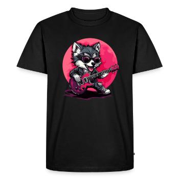 Loup guitariste - T-shirt Premium bio Homme - noir - Devant - Nico (187cm)