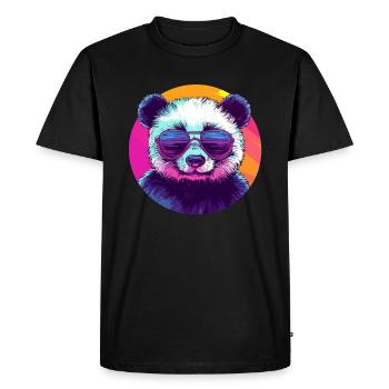 Panda cool avec des lunettes de soleil - T-shirt Premium bio Homme - noir - Devant - Nico (187cm)