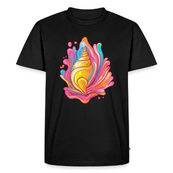 Colorful Shell in Splash - Men's Premium Organic T-Shirt - black - Front - Nico (187cm)