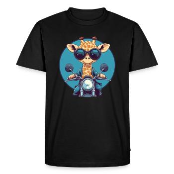 Giraffe with sunglasses - Men's Premium Organic T-Shirt - black - Front - Nico (187cm)