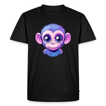 Visage de singe coloré - T-shirt Premium bio Homme - noir - Devant - Nico (187cm)