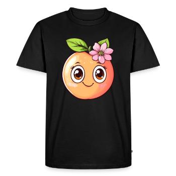 Pêcher avec fleur - T-shirt Premium bio Homme - noir - Devant - Nico (187cm)