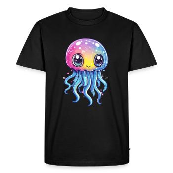 Rainbow jellyfish - Men's Premium Organic T-Shirt - black - Front - Nico (187cm)