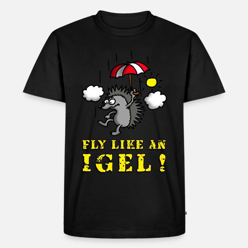 fly_like_an_igel_a - Männer Premium Bio T-Shirt - Schwarz