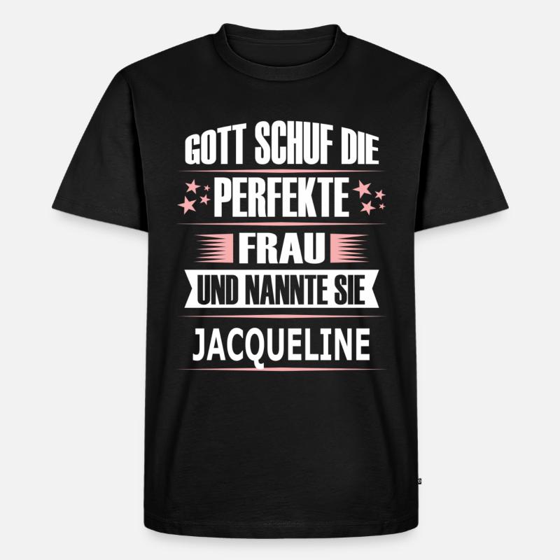 JACQUELINE - Männer Premium Bio T-Shirt - Schwarz