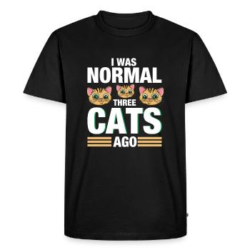 I Quoi Normal Three Cats Ago - Chat Chat Ronron - T-shirt Premium bio Homme - noir - Devant - Nico (187cm)