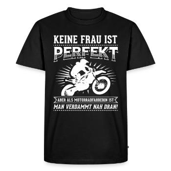 Motocycliste motocycliste femme de puissance - T-shirt Premium bio Homme - noir - Devant - Nico (187cm)
