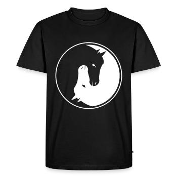 Amis des chevaux Ying et Yang - Amateurs de chevaux - T-shirt Premium bio Homme - noir - Devant - Nico (187cm)