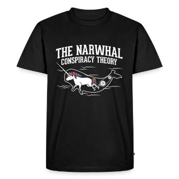 The Narwhal Conspiracy Theory - Unicorn Of the Sea - T-shirt Premium bio Homme - noir - Devant - Nico (187cm)