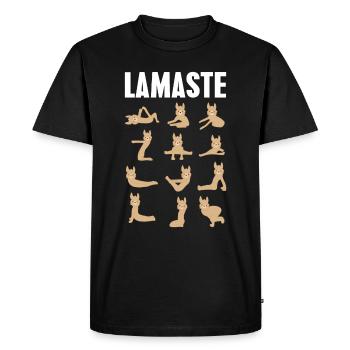 Lamaste Lamas doing Yoga - yoga mat yoga Gift - T-shirt Premium bio Homme - noir - Devant - Nico (187cm)