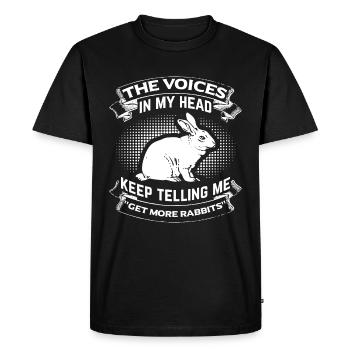 Get more Rabbits ! Bunnys Animals Pets Sweet Gift - T-shirt Premium bio Homme - noir - Devant - Nico (187cm)
