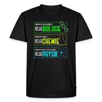 Biologie - Chimie - Physique Professeur de sciences - T-shirt Premium bio Homme - noir - Devant - Nico (187cm)
