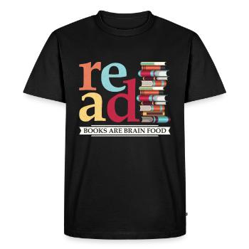 READ Books - Brainfood Reading Library Gift - T-shirt Premium bio Homme - noir - Devant - Nico (187cm)