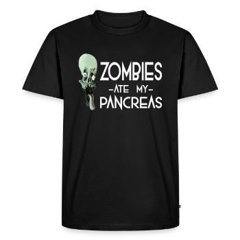 Zombies ate my Pancreas - Horreur Zombie Ghost Gift - T-shirt Premium bio Homme - noir - Devant - Nico (187cm)