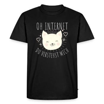 Oh internet you understand me - Men's Premium Organic T-Shirt - black - Front - Nico (187cm)