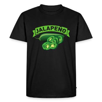 Paprika épicé Jalapenos mangeant des épices au piment - T-shirt Premium bio Homme - noir - Devant - Nico (187cm)