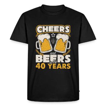 Cheers And Beer À mon cadeau d'anniversaire de 40 ans - T-shirt Premium bio Homme - noir - Devant - Nico (187cm)