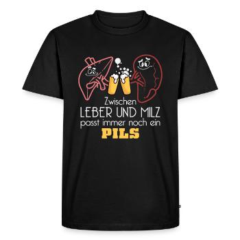 Entre foie et rate Fits a Pils beer - T-shirt Premium bio Homme - noir - Devant - Nico (187cm)