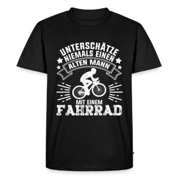Ne jamais sous-estimer un vieil homme - T-shirt Premium bio Homme - noir - Devant - Nico (187cm)