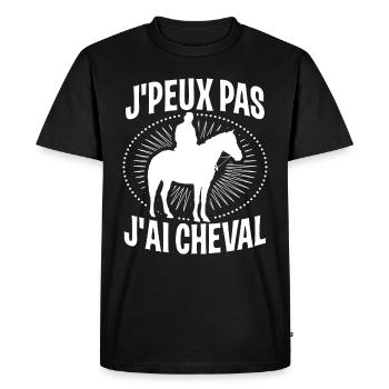 J’ai cheval - T-shirt Premium bio Homme - noir - Devant - Nico (187cm)