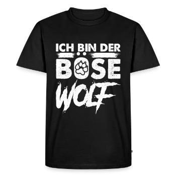 Je suis le méchant loup - T-shirt Premium bio Homme - noir - Devant - Nico (187cm)