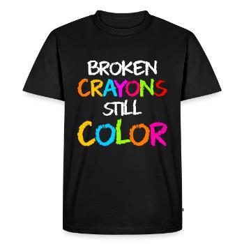 Crayons cassés Still Color - T-shirt Premium bio Homme - noir - Devant - Nico (187cm)