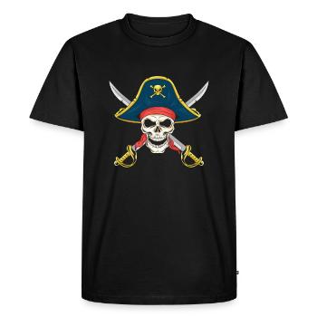Pirat tête de sabre sabre brigand mer bateau cadeau - T-shirt Premium bio Homme - noir - Devant - Nico (187cm)