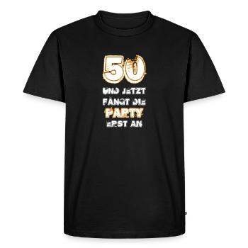 50th birthday - 50 years - fifty - gift - Men's Premium Organic T-Shirt - black - Front - Nico (187cm)