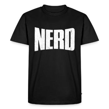 Nerd nerd - T-shirt Premium bio Homme - noir - Devant - Nico (187cm)