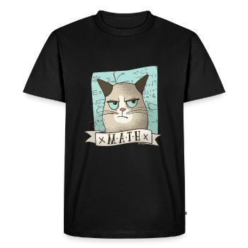 Math tutoring cat teacher tshirt gift - Men's Premium Organic T-Shirt - black - Front - Nico (187cm)