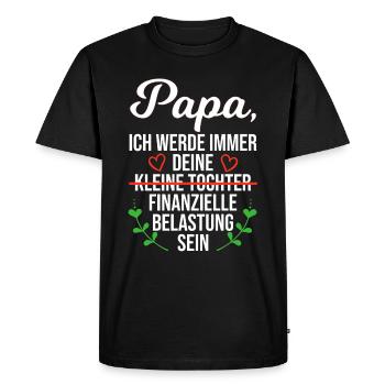 Papa fille dit cadeau fardeau financier - T-shirt Premium bio Homme - noir - Devant - Nico (187cm)