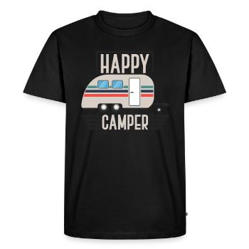 Happy Camper - Men's Premium Organic T-Shirt - black - Front - Nico (187cm)