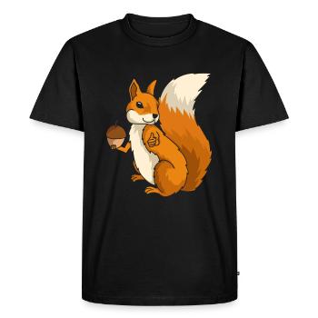 L’écureuil rongeur rongeur forestier cadeau - T-shirt Premium bio Homme - noir - Devant - Nico (187cm)