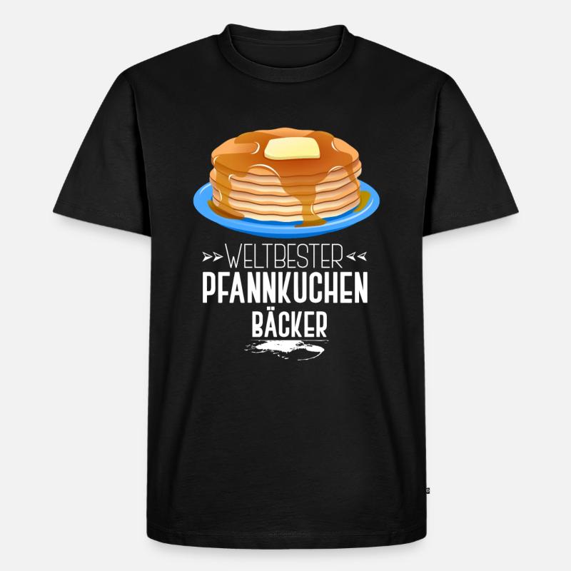 Pfannkuchen Bäcker - Männer Premium Bio T-Shirt - Schwarz