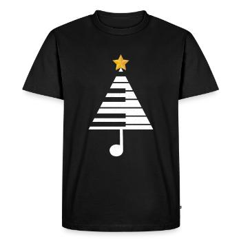 Piano Noël - T-shirt Premium bio Homme - noir - Devant - Nico (187cm)