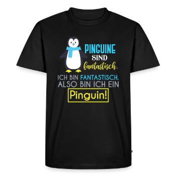 Manchots manchots - T-shirt Premium bio Homme - noir - Devant - Nico (187cm)